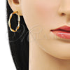 Argolla Mediana 02.93.0002.30 Oro Laminado, Diseño de Torcido, Pulido, Tono Dorado