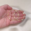 Argolla Grande 02.93.0002.50 Oro Laminado, Diseño de Torcido, Pulido, Tono Dorado