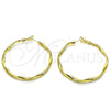 Argolla Grande 02.93.0002.50 Oro Laminado, Diseño de Torcido, Pulido, Tono Dorado