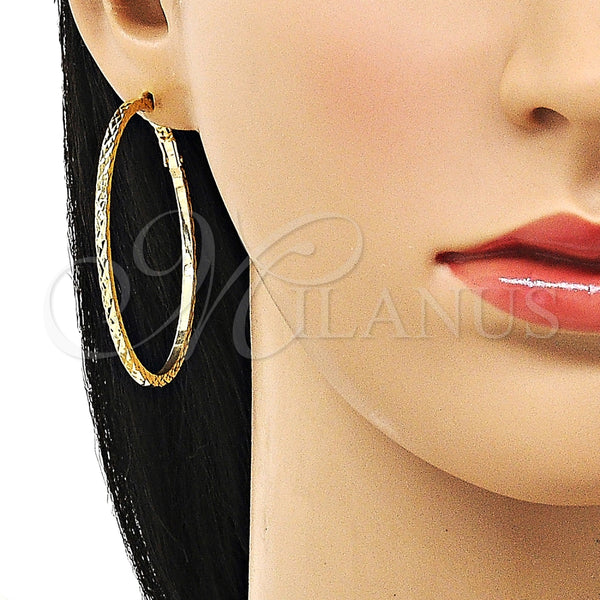 Argolla Grande 02.93.0003.50 Oro Laminado, Diamantado, Tono Dorado