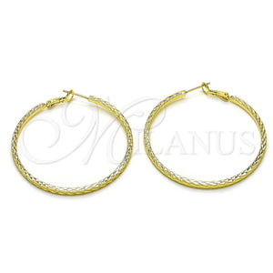 Argolla Grande 02.93.0003.50 Oro Laminado, Diamantado, Tono Dorado