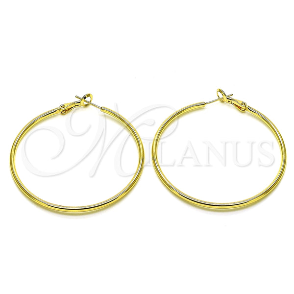 Argolla Grande 02.93.0004.50 Oro Laminado, Pulido, Tono Dorado