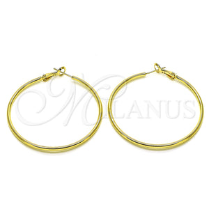 Argolla Grande 02.93.0004.50 Oro Laminado, Pulido, Tono Dorado