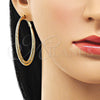 Argolla Grande 02.93.0005.50 Oro Laminado, Diseño de Torcido, Diamantado, Tono Dorado