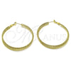 Argolla Grande 02.93.0005.50 Oro Laminado, Diseño de Torcido, Diamantado, Tono Dorado
