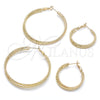 Argolla Grande 02.93.0005.50 Oro Laminado, Diseño de Torcido, Diamantado, Tono Dorado