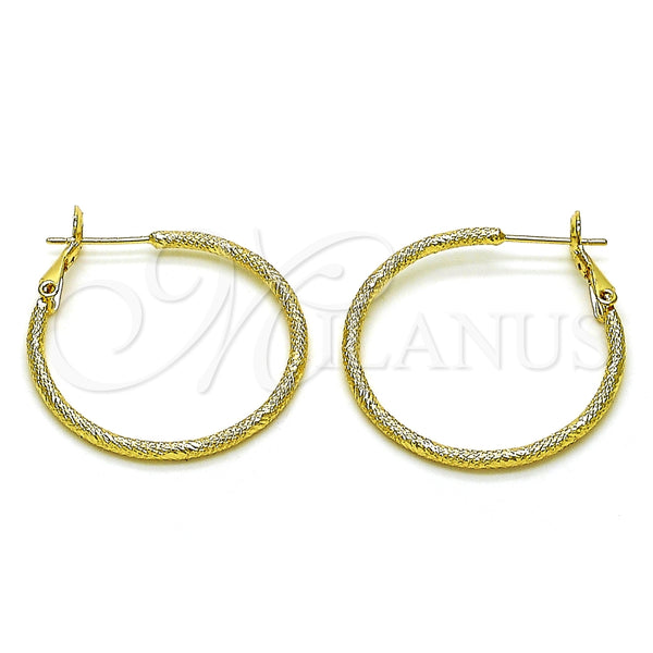 Argolla Mediana 02.93.0006.30 Oro Laminado, Mate, Tono Dorado