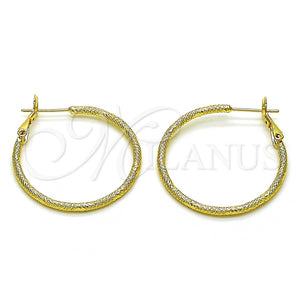 Argolla Mediana 02.93.0006.30 Oro Laminado, Mate, Tono Dorado