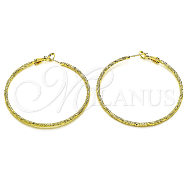 Argolla Grande 02.93.0006.50 Oro Laminado, Mate, Tono Dorado