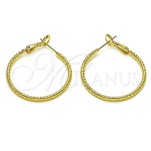 Argolla Mediana 02.93.0007.30 Oro Laminado, Diamantado, Tono Dorado