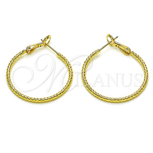 Argolla Mediana 02.93.0007.30 Oro Laminado, Diamantado, Tono Dorado