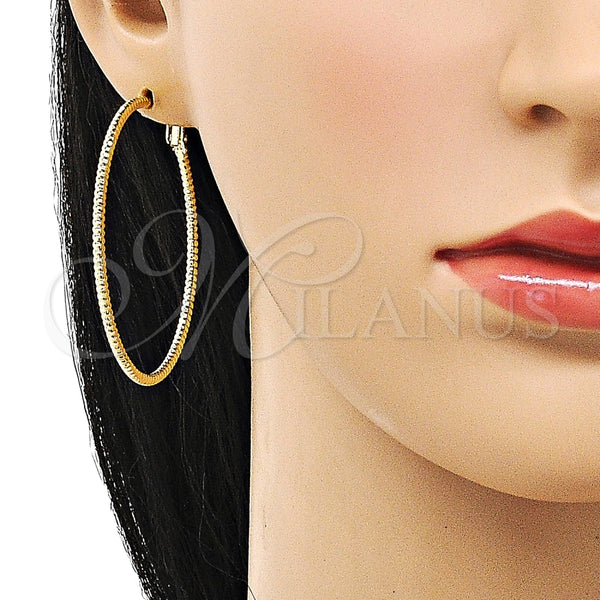 Argolla Grande 02.93.0007.50 Oro Laminado, Diamantado, Tono Dorado