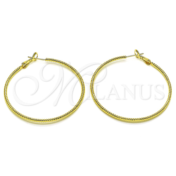 Argolla Grande 02.93.0007.50 Oro Laminado, Diamantado, Tono Dorado