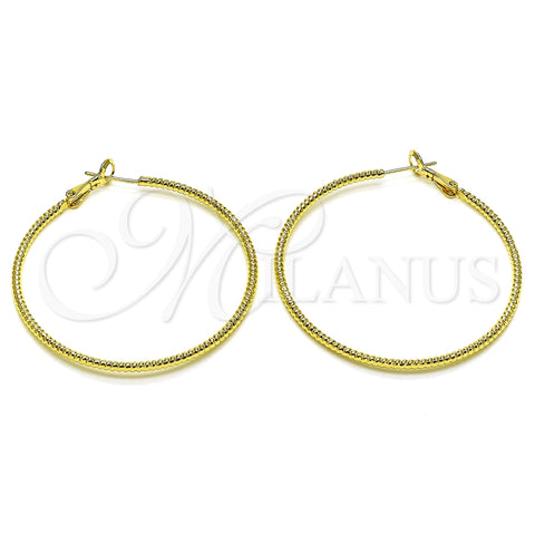 Argolla Grande 02.93.0007.50 Oro Laminado, Diamantado, Tono Dorado