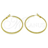 Argolla Grande 02.93.0007.50 Oro Laminado, Diamantado, Tono Dorado