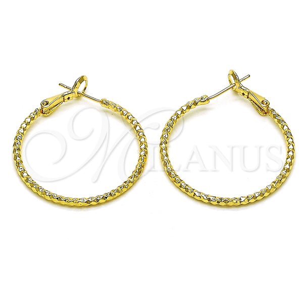 Argolla Mediana 02.93.0008.30 Oro Laminado, Diamantado, Tono Dorado