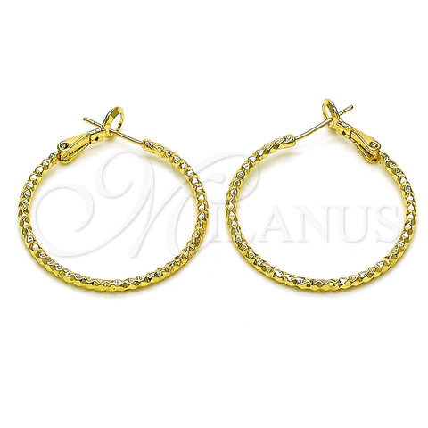 Argolla Mediana 02.93.0008.30 Oro Laminado, Diamantado, Tono Dorado