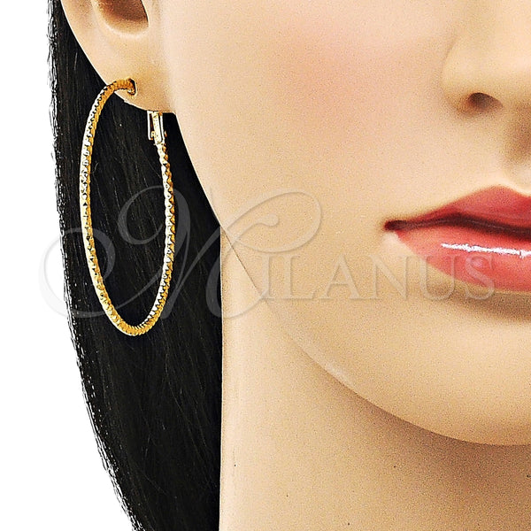 Argolla Grande 02.93.0008.50 Oro Laminado, Diamantado, Tono Dorado