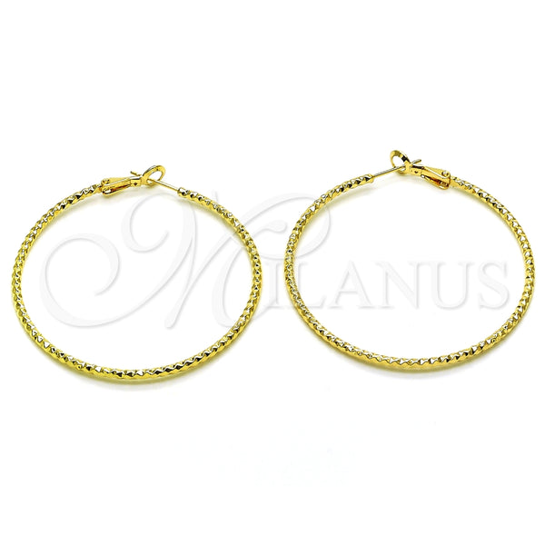 Argolla Grande 02.93.0008.50 Oro Laminado, Diamantado, Tono Dorado