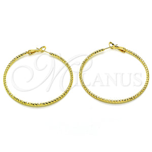 Argolla Grande 02.93.0008.50 Oro Laminado, Diamantado, Tono Dorado