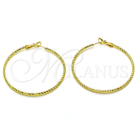 Argolla Grande 02.93.0008.50 Oro Laminado, Diamantado, Tono Dorado
