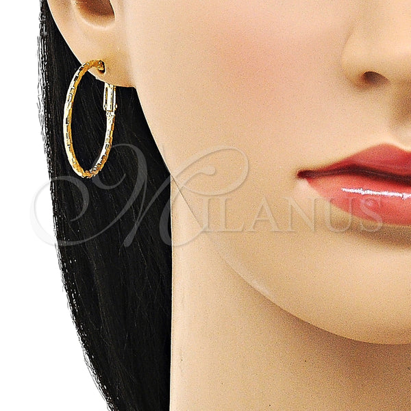 Argolla Mediana 02.93.0009.30 Oro Laminado, Diamantado, Tono Dorado
