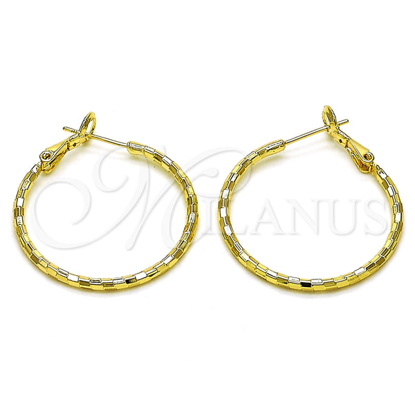Argolla Mediana 02.93.0009.30 Oro Laminado, Diamantado, Tono Dorado