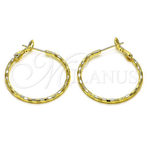 Argolla Mediana 02.93.0009.30 Oro Laminado, Diamantado, Tono Dorado