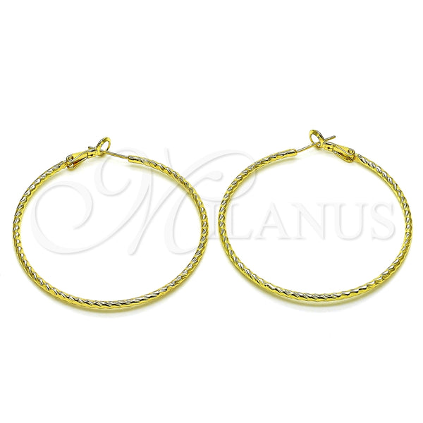 Argolla Grande 02.93.0010.50 Oro Laminado, Diamantado, Tono Dorado