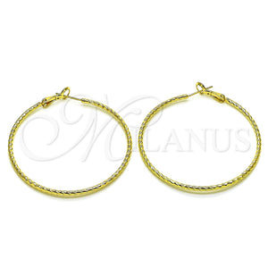 Argolla Grande 02.93.0010.50 Oro Laminado, Diamantado, Tono Dorado