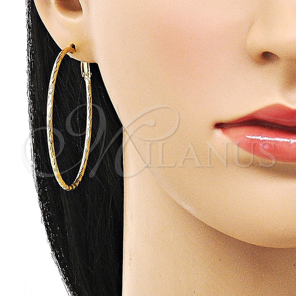 Argolla Grande 02.93.0011.50 Oro Laminado, Diamantado, Tono Dorado