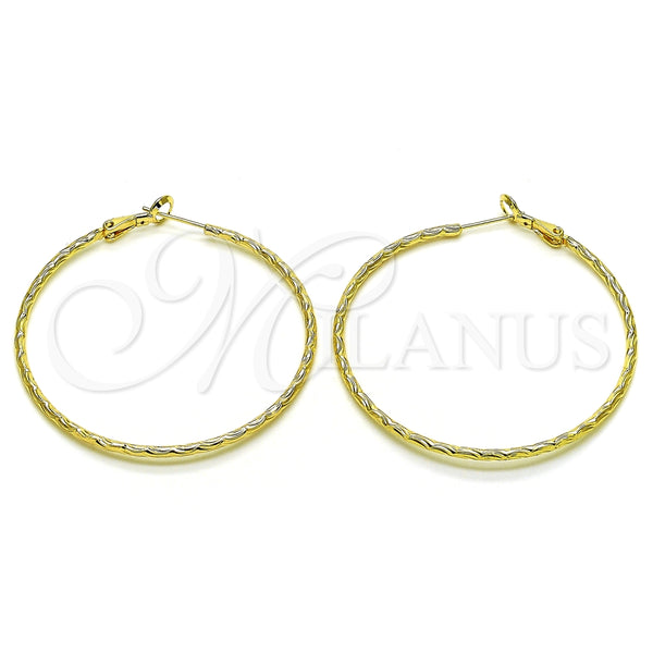 Argolla Grande 02.93.0011.50 Oro Laminado, Diamantado, Tono Dorado