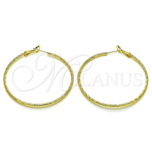 Argolla Grande 02.93.0011.50 Oro Laminado, Diamantado, Tono Dorado