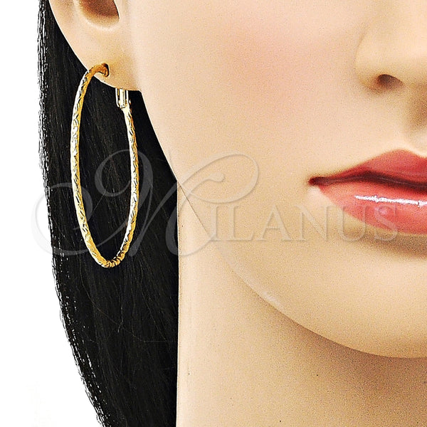 Argolla Grande 02.93.0012.50 Oro Laminado, Diamantado, Tono Dorado