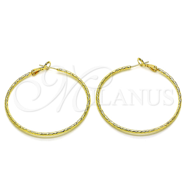 Argolla Grande 02.93.0012.50 Oro Laminado, Diamantado, Tono Dorado