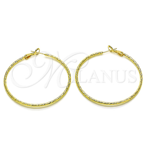 Argolla Grande 02.93.0012.50 Oro Laminado, Diamantado, Tono Dorado