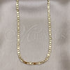 Gargantilla Basica 04.213.0242.18 Oro Laminado, Diseño de Mariner, Diamantado, Tono Dorado (Grosor 03 MM, 18 Pulgadas de Largo)