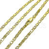 Gargantilla Basica 04.213.0242.18 Oro Laminado, Diseño de Mariner, Diamantado, Tono Dorado (Grosor 03 MM, 18 Pulgadas de Largo)