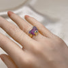 Anillo Multi Piedra 01.341.0102.2 Oro Laminado, Diseño de Osito y Solitario, con Rubi and Negro Micro Pave, Pulido, Dos Tonos (One size fits all)