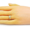 Anillo Multi Piedra 01.341.0113 Oro Laminado, Diseño de Osito, con Negro Zirconia Cubica, Pulido, Tono Dorado (One size fits all)