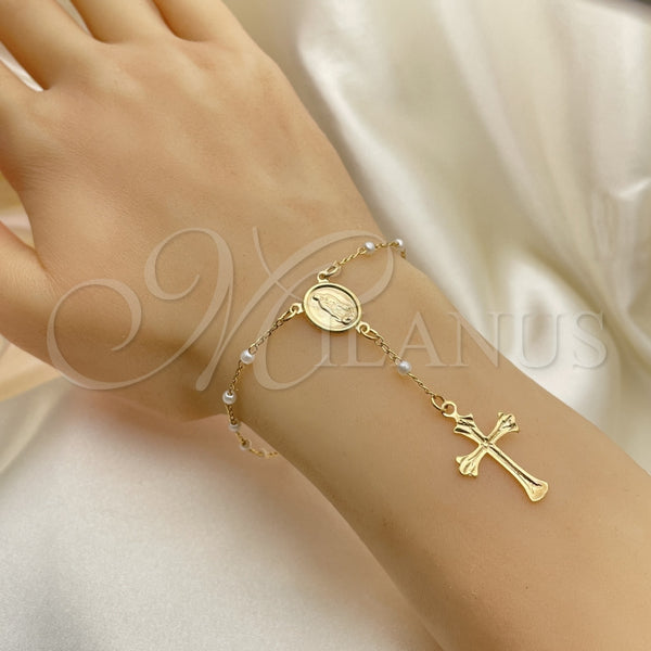 Rosario de Pulsera 09.12.0003.08 Oro Laminado, Pulido, Tono Dorado