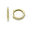 Argolla Huggie 02.379.0064.14 Oro Laminado, con Perla Marfil, Pulido, Tono Dorado