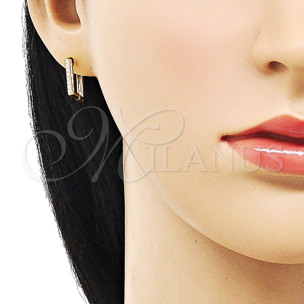 Argolla Huggie 02.379.0065 Oro Laminado, con Marfil Perla, Pulido, Tono Dorado