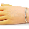 Pulsera Básica 04.63.1423.08 Oro Laminado, Diseño de Cubana Pave, Diamantado, Tono Dorado (Calibre 100, Grosor 05.1 MM, 8 Pulgadas de Largo)