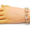 Pulsera Elegante 03.284.0028.08 Oro Laminado, Diseño de Mariposa, con Blanca Zirconia Cubica, Pulido, Tono Dorado (17 MM Thickness, 8 Inches Length)