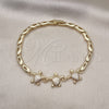 Pulsera Elegante 03.284.0029.07 Oro Laminado, Diseño de Tortuga, con Blanca Micro Pave, Pulido, Tono Dorado (04 MM Thickness, 7 Inches Length)