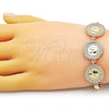 Pulsera Elegante 03.284.0030.08 Oro Laminado, con Blanca Micro Pave, Pulido, Tono Dorado (05 MM Thickness, 8 Inches Length)
