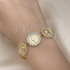 Pulsera Elegante 03.284.0030.08 Oro Laminado, con Blanca Micro Pave, Pulido, Tono Dorado (05 MM Thickness, 8 Inches Length)