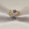 Anillo Multi Piedra 01.284.0088.1 Oro Laminado, Diseño de Mano de Dios, con Zafiro Azul and Blanca Micro Pave, Pulido, Tono Dorado (One size fits all)