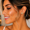Arete Dormilona 02.342.0270 Oro Laminado, Diseño de Elefante, con Micro Pave Blanca, Pulido, Tono Dorado